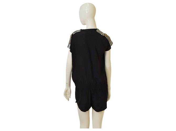 American Retro Combi Black Silk Sequins Romper - view 2