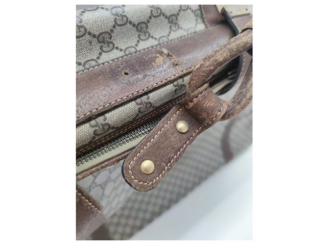 Valigia Gucci in pelle marrone - vista 3