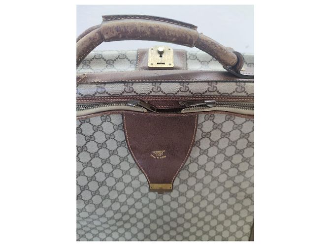 Valigia Gucci in pelle marrone - vista 4