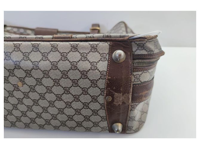 Valigia Gucci in pelle marrone - vista 6
