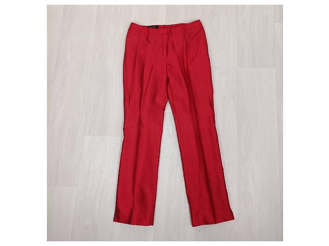 Tailleur pantalone in seta rossa Escada, Y2k abito da donna Rosso - vista 11
