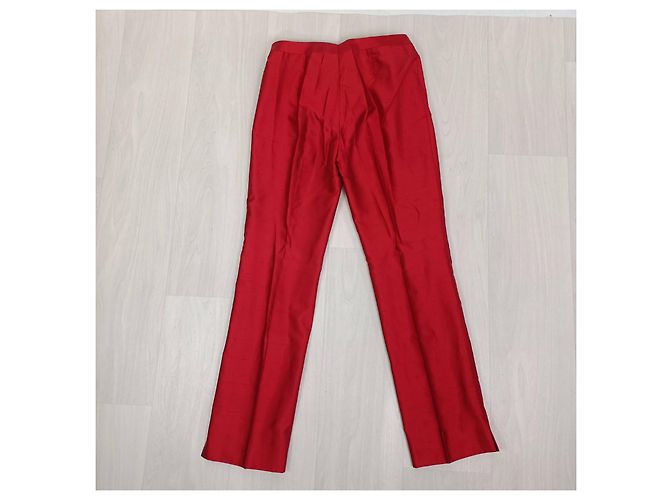 Tailleur pantalone in seta rossa Escada, Y2k abito da donna Rosso - vista 12
