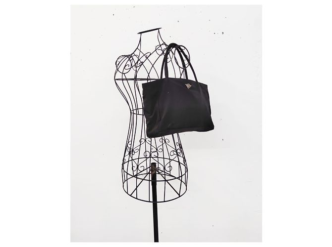 Borsa Bottega Veneta nera in cotone Nero - vista 6