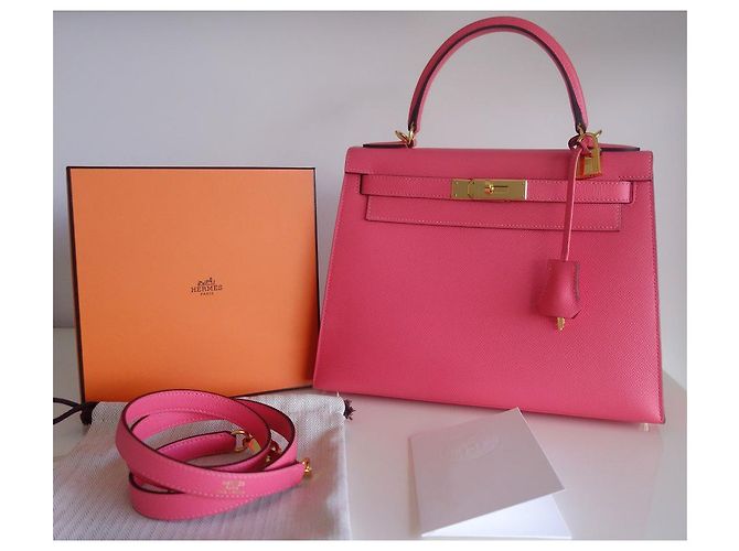 Hermès Borsa Hermes Kelly 28 azalea rosa - vista 11