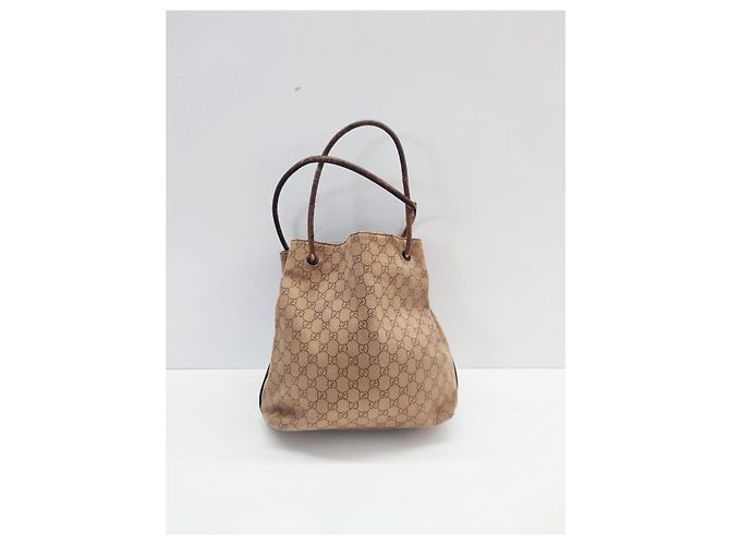 Borsa a spalla Gucci Marrone Pelle e Tela - vista 10