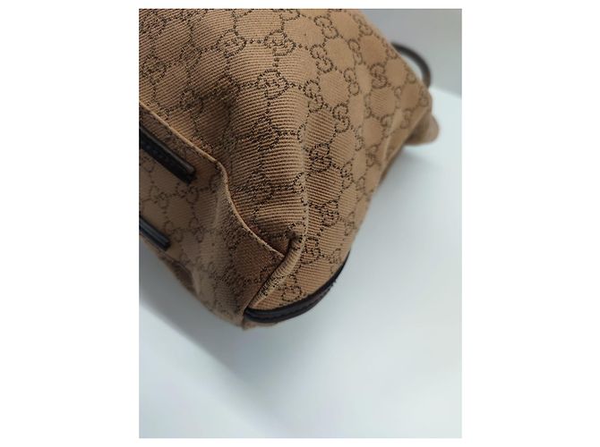 Borsa a spalla Gucci Marrone Pelle e Tela - vista 11