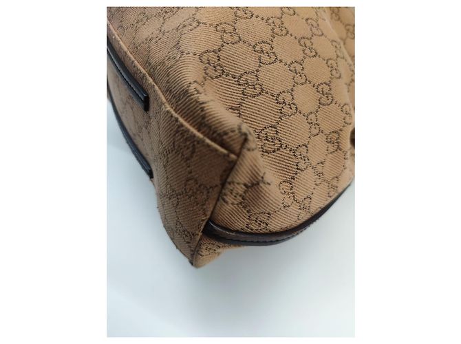 Borsa a spalla Gucci Marrone Pelle e Tela - vista 12