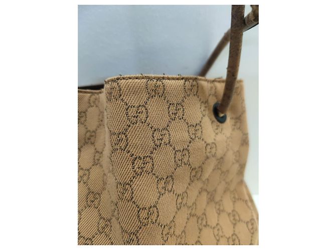 Borsa a spalla Gucci Marrone Pelle e Tela - vista 14
