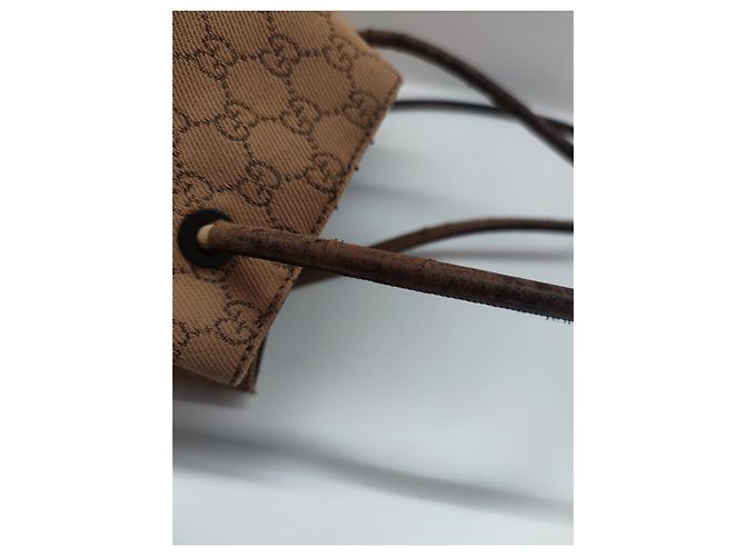 Borsa a spalla Gucci Marrone Pelle e Tela - vista 15