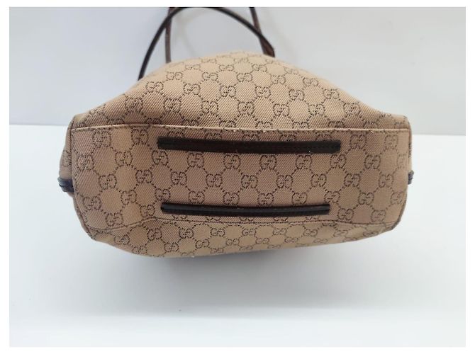 Borsa a spalla Gucci Marrone Pelle e Tela - vista 6