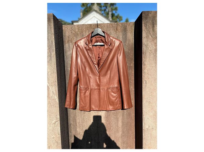 Autre Marque Ruffo Research von Sophia Kokosalaki Lederjacke SS2001 Braun - Ansicht 2