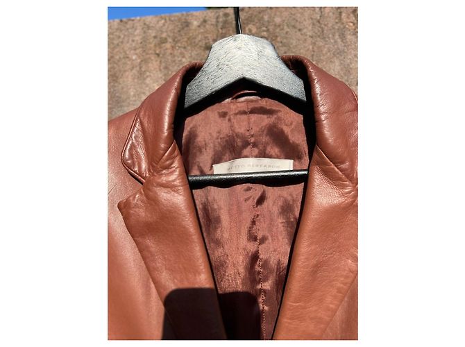 Autre Marque Ruffo Research von Sophia Kokosalaki Lederjacke SS2001 Braun - Ansicht 3