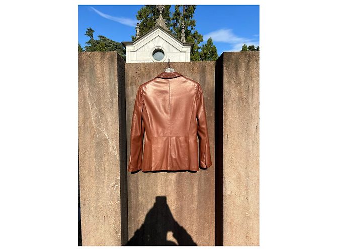 Autre Marque Ruffo Research von Sophia Kokosalaki Lederjacke SS2001 Braun - Ansicht 4