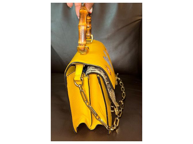 Borsa a mano Gucci Ottilia in pelle gialla Giallo - vista 5