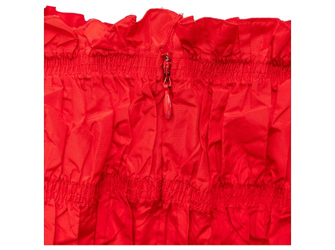 Valentino – Schulterfreies, langes Kleid Rot - Ansicht 5