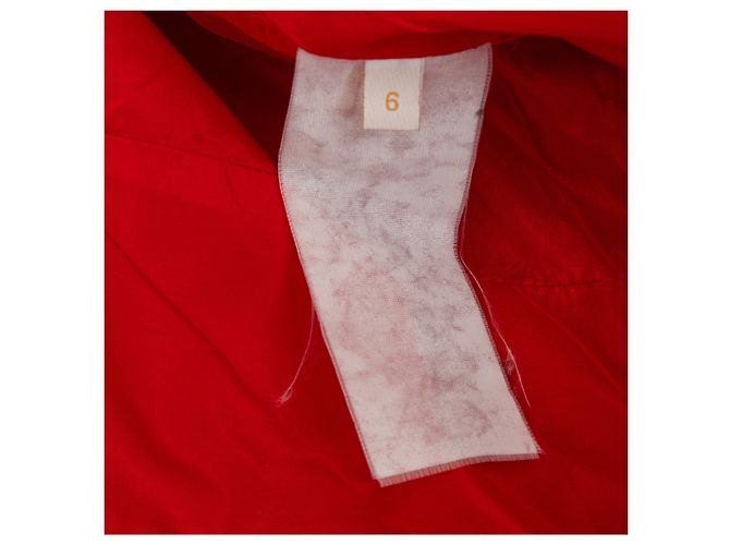 Valentino – Schulterfreies, langes Kleid Rot - Ansicht 6