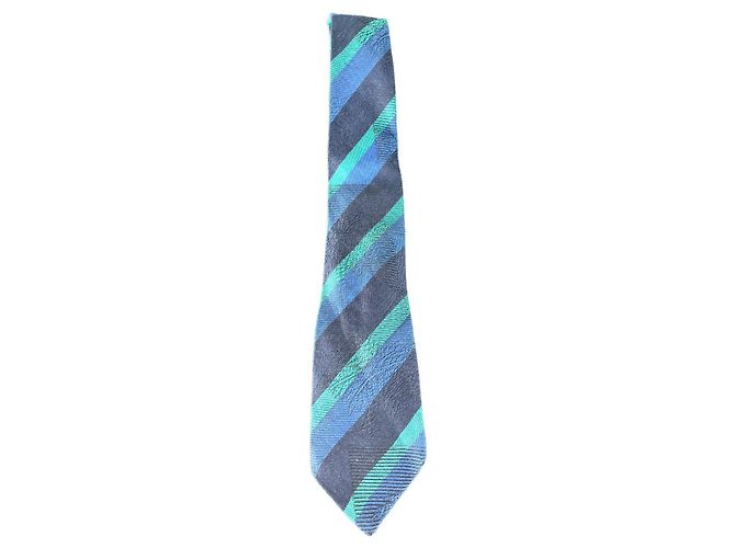 Cravatta Ermenegildo Zegna Blu in Cotone e Lino - vista 3