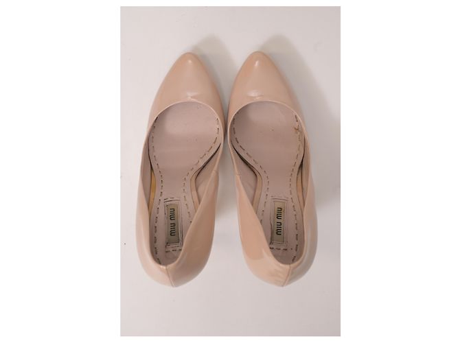 Escarpins Miu Miu en cuir nu - vue 13