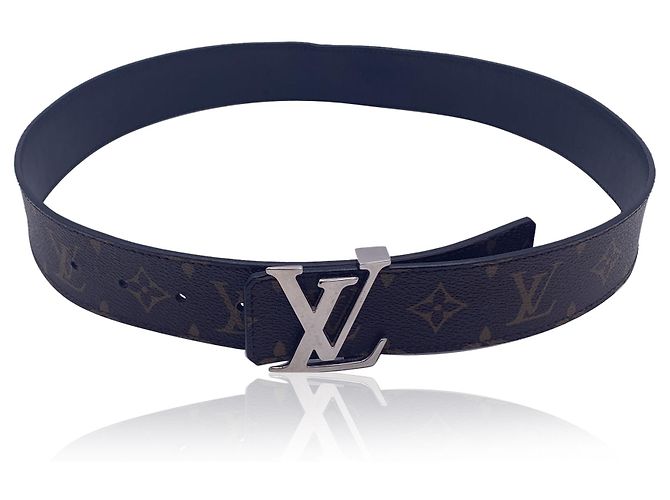 Louis Vuitton Monogram Canvas LV Silver Buckle Reversible Belt 80/32 Brown - view 3