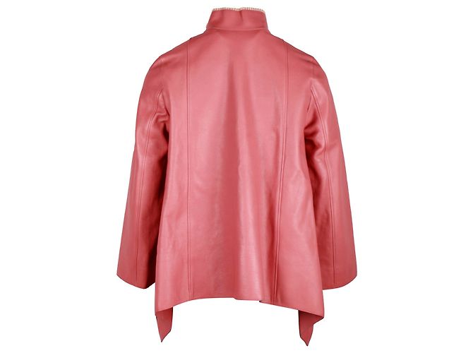 Hermès Hermes Asymmetric Jacket in Pink Leather - view 3