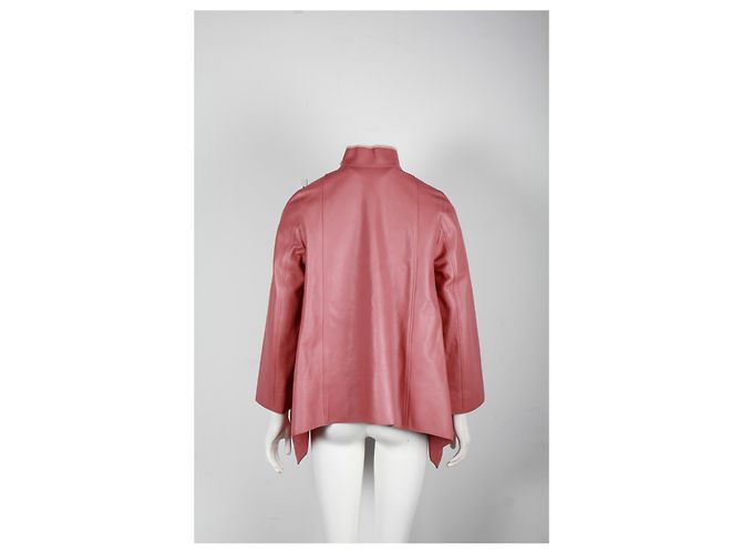 Hermès Hermes Asymmetric Jacket in Pink Leather - view 8