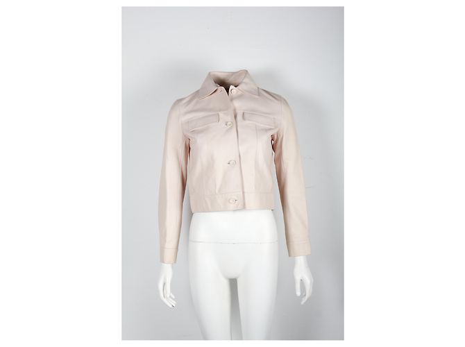 Hermès Hermes-Jacke aus pastellrosa Leder Pink - Ansicht 6
