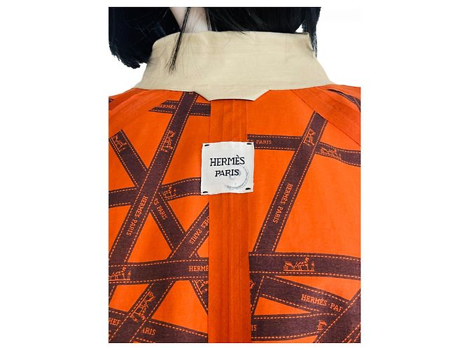 Hermès Impermeable Beige - vista 7