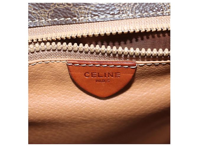 Céline CELINE Borsa a tracolla in tela macadam PVC marrone Auth 72346 - vista 16