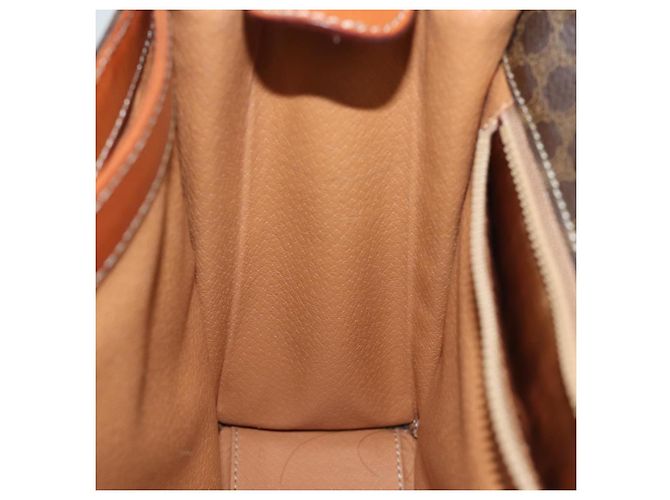 Céline CELINE Borsa a tracolla in tela macadam PVC marrone Auth 72346 - vista 19