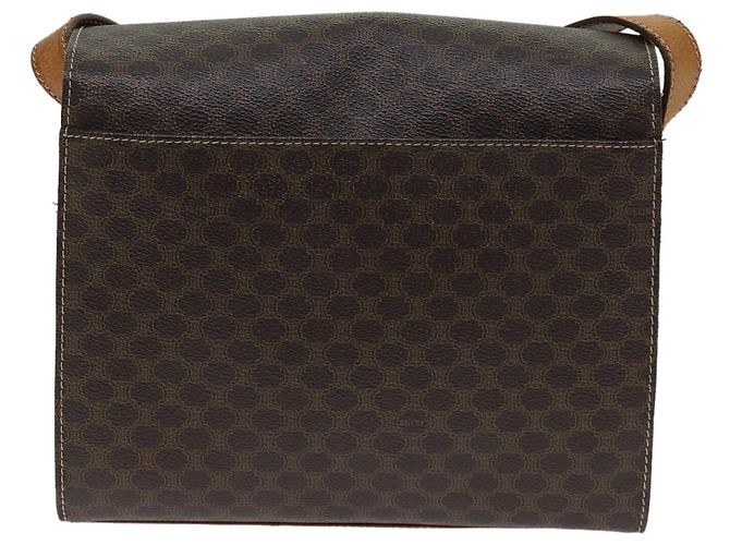 Céline CELINE Borsa a tracolla in tela macadam PVC marrone Auth 72346 - vista 3