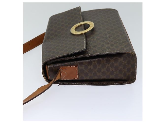 Céline CELINE Borsa a tracolla in tela macadam PVC marrone Auth 72346 - vista 4