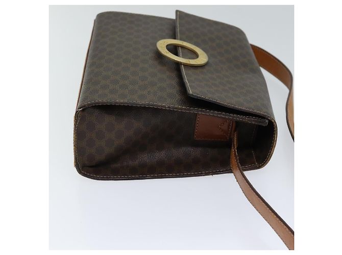 Céline CELINE Borsa a tracolla in tela macadam PVC marrone Auth 72346 - vista 5