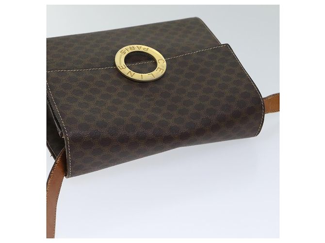Céline CELINE Borsa a tracolla in tela macadam PVC marrone Auth 72346 - vista 6