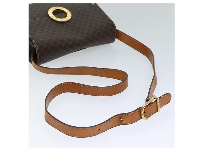 Céline CELINE Borsa a tracolla in tela macadam PVC marrone Auth 72346 - vista 7