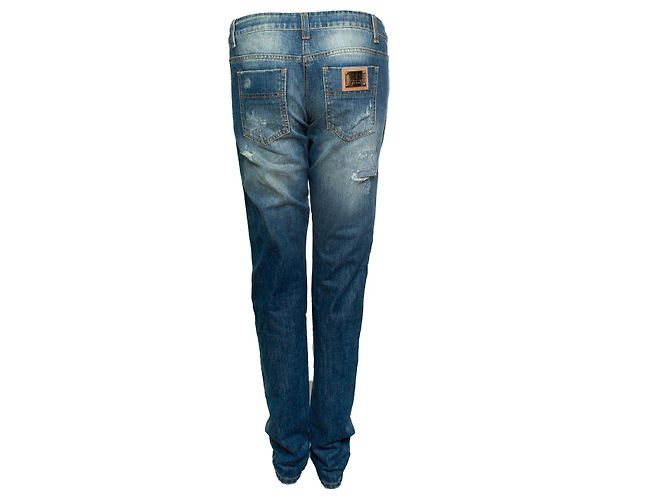 Elisabetta Franchi, jeans invecchiati in blu - vista 3
