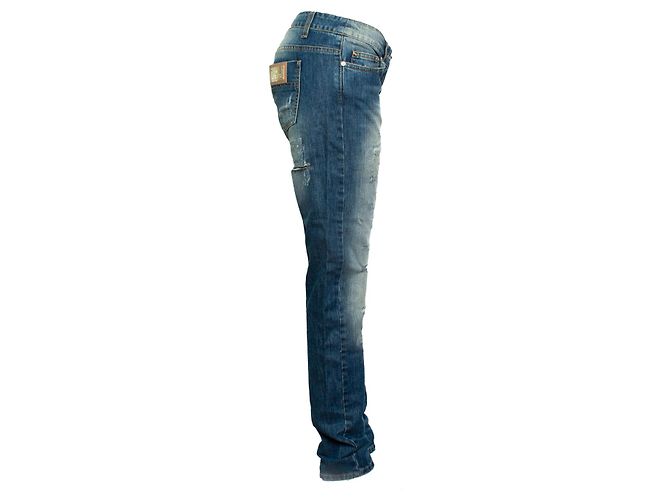 Elisabetta Franchi, jeans invecchiati in blu - vista 4