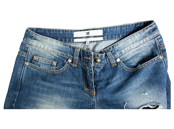 Elisabetta Franchi, jeans invecchiati in blu - vista 5