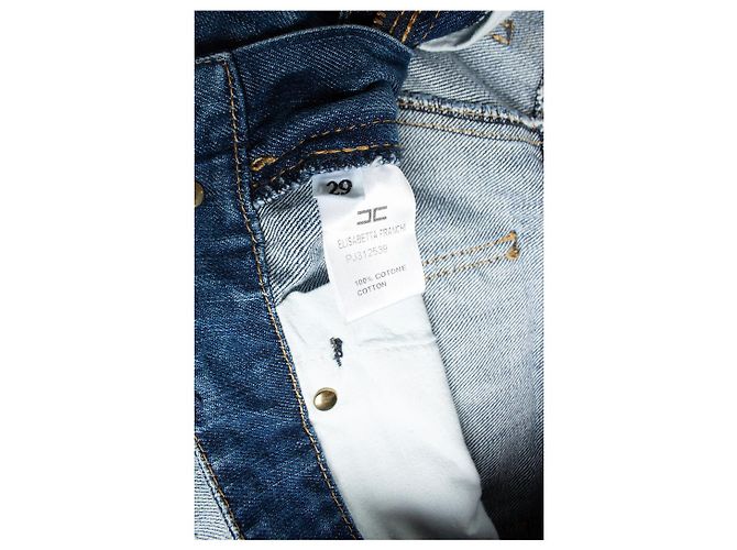 Elisabetta Franchi, jeans invecchiati in blu - vista 6