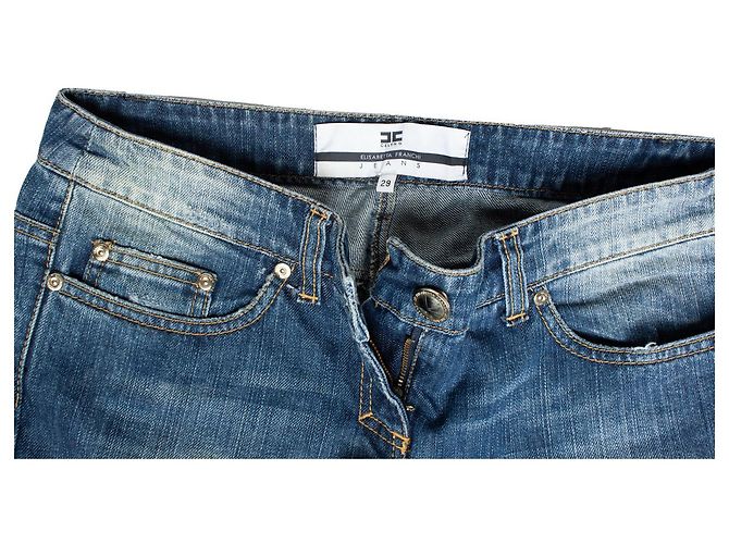 Elisabetta Franchi, jeans invecchiati in blu - vista 7