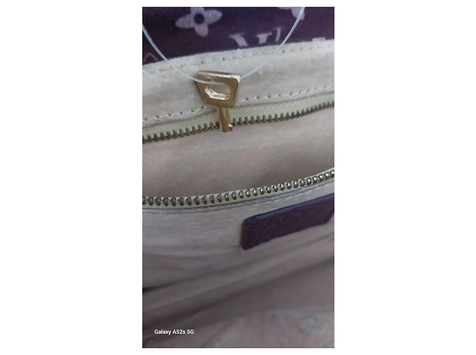 Borsa a mano Louis Vuitton Irvine in pelle e velluto viola Porpora - vista 5