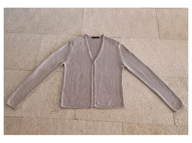 Seidenstrickjacke in Grau T.S oder 36-38 von Adolfo Dominguez. Beige - Ansicht 2