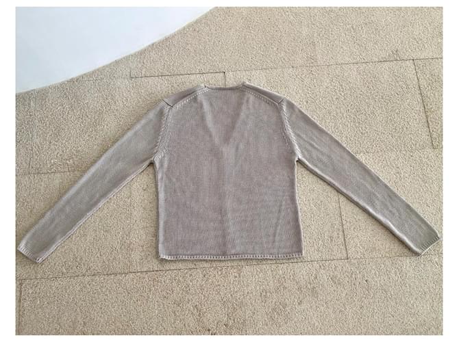 Seidenstrickjacke in Grau T.S oder 36-38 von Adolfo Dominguez. Beige - Ansicht 3