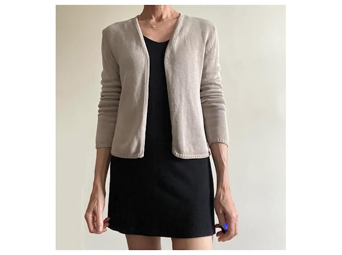 Seidenstrickjacke in Grau T.S oder 36-38 von Adolfo Dominguez. Beige - Ansicht 4