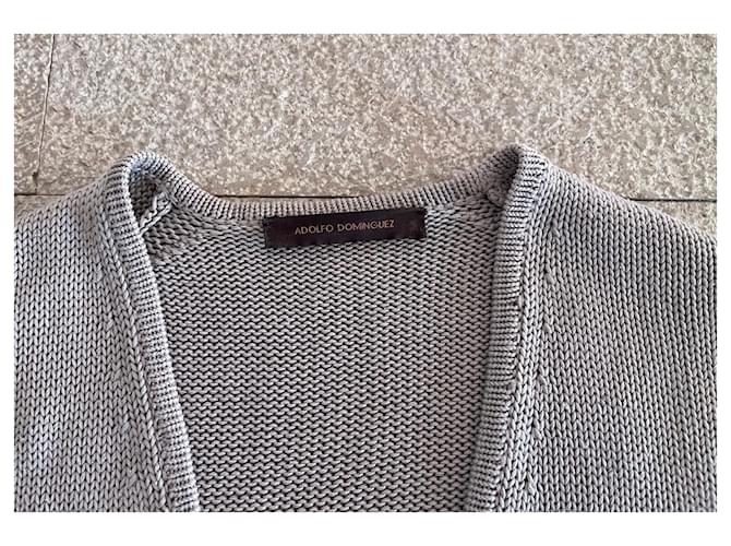 Seidenstrickjacke in Grau T.S oder 36-38 von Adolfo Dominguez. Beige - Ansicht 5