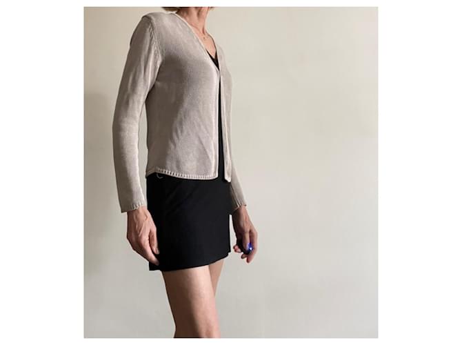 Seidenstrickjacke in Grau T.S oder 36-38 von Adolfo Dominguez. Beige - Ansicht 6