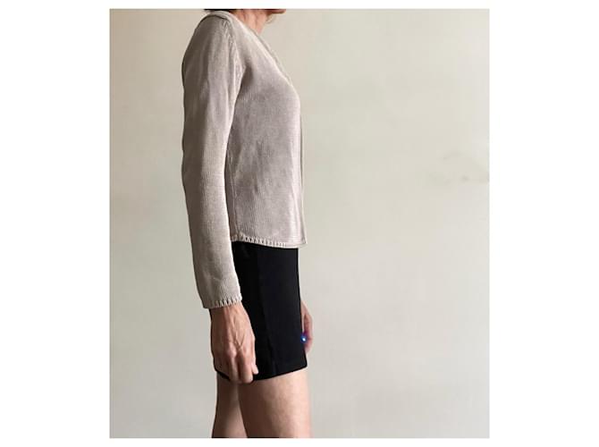 Seidenstrickjacke in Grau T.S oder 36-38 von Adolfo Dominguez. Beige - Ansicht 8