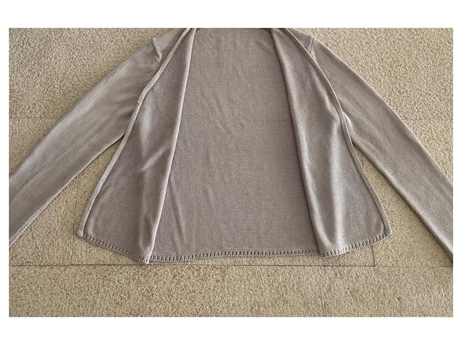 Seidenstrickjacke in Grau T.S oder 36-38 von Adolfo Dominguez. Beige - Ansicht 9
