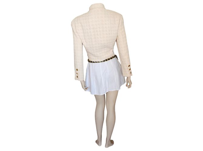 Conjunto da coleção Chanel de 1993 Branco Bege - vista 6