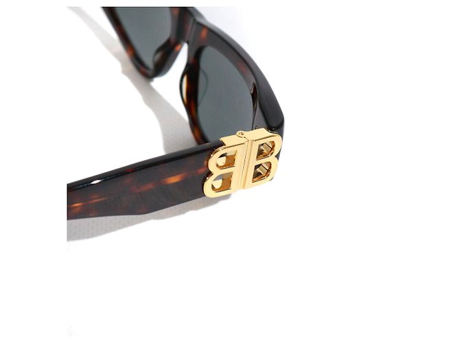 BALENCIAGA - Gafas de sol de plástico carey BB Castaño - vista 4