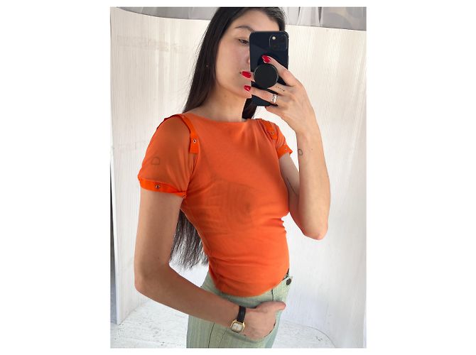 Autre Marque Top de malla naranja de doble capa Extyn - vista 4